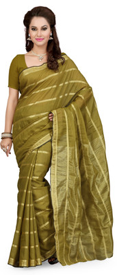 

Ishin Solid Fashion Poly Silk Saree(Green)