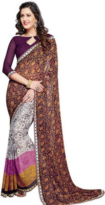 

PSHOPEE Printed Fashion Chiffon Saree(Purple)
