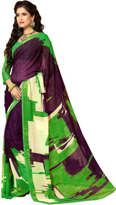 

Khushali Self Design, Printed Fashion Georgette Saree(Purple, Multicolor), Green;multicolor;purple