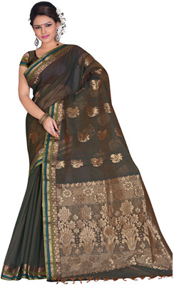 

Indianhandloom Self Design Coimbatore Cotton Saree(Green), Mehendi green