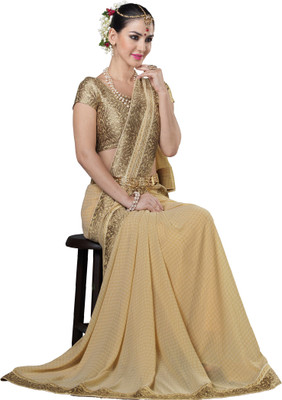 

Lovelylook Embroidered Fashion Georgette Saree(Beige)