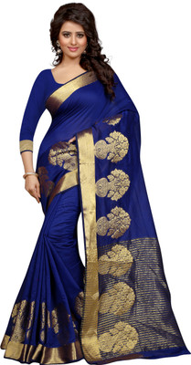 

Style U Self Design Banarasi Polycotton Saree(Black)