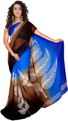 

Vardan Prints Printed Bollywood Georgette Saree(Blue, Brown)