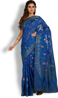 

Kasturi-B Swadeshi Karigari Geometric Print Banarasi Handloom Banarasi Silk Saree(Dark Blue)
