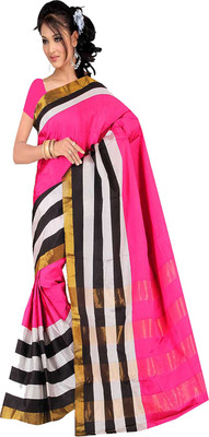 Ansu Fashion Solid Fashion Art Silk Saree(Green)