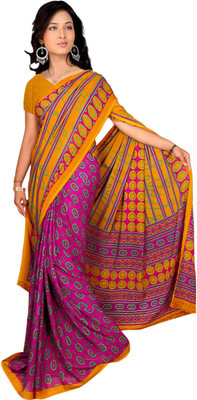 

Vardan Prints Printed Bollywood Georgette Saree(Pink, Brown), Brown;pink