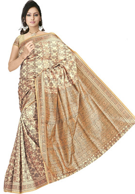 

JagannathSaree Self Design Fashion Silk Saree(White