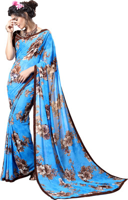 

Jiya Self Design, Printed Fashion Georgette Saree(Light Blue, Multicolor)