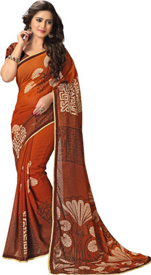 

Saara Printed Fashion Georgette Saree(Brown)