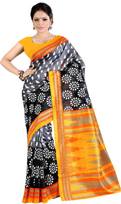 

Parisha Printed Daily Wear Art Silk Saree(Black, Yellow)