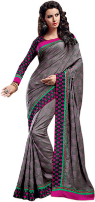 

Vishal Solid Fashion Art Silk Saree(Grey)