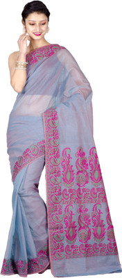 

Chandrakala Woven Banarasi Cotton Saree(Blue, Pink), Sky blue