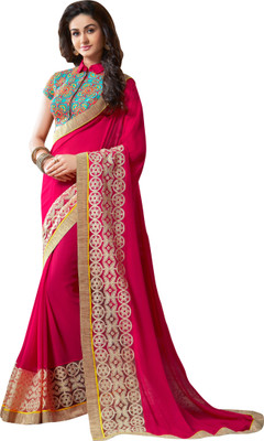 

Brijraj Embellished Fashion Georgette Saree(Pink)
