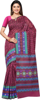 

Shelina Printed Fashion Cotton Saree(Purple)