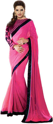 

Stylezone Embroidered Fashion Jacquard Saree(Pink)
