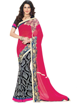 

Ridham Sarees Embroidered Fashion Handloom Georgette Saree(Multicolor)