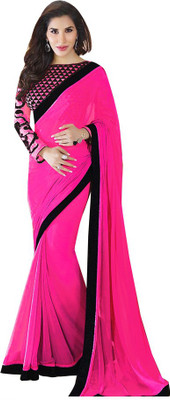 

Asha Fashion Embroidered Bollywood Georgette Saree(Pink)
