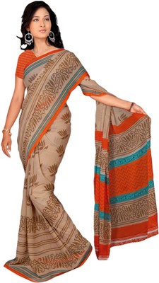 

Khushali Self Design, Printed Fashion Chiffon Saree(Beige, Orange, Multicolor), Beige;multicolor;orange