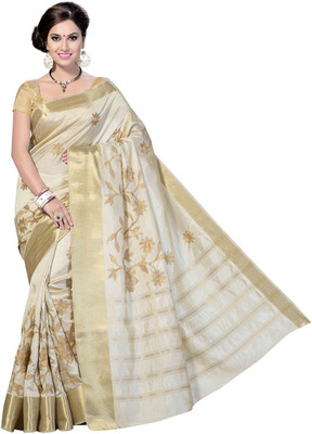 

Rani Saahiba Printed Fashion Art Silk Saree(Beige)
