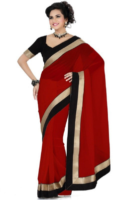 

Aksh Fashion Embroidered Bollywood Georgette Saree(Multicolor), Red