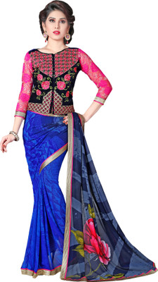

Khoobee Self Design, Printed Fashion Georgette Saree(Multicolor, Blue, Blue;multicolor