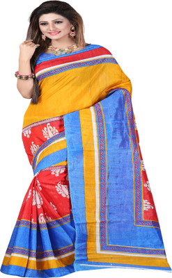 

Ansu Fashion Printed Daily Wear Art Silk Saree(Multicolor), Yellow