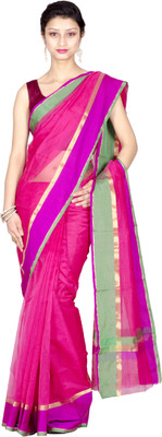 

Chandrakala Woven Banarasi Cotton Saree(Pink), Dark pink
