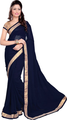 

Helixenterprise Self Design Bollywood Handloom Georgette Saree(Blue)