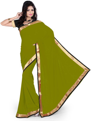 

Indian Wear Online Solid Fashion Georgette Saree(Dark Green)