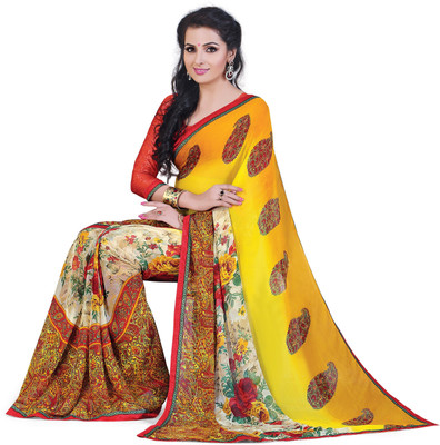 

Ridham Sarees Printed Fashion Handloom Chiffon Saree(Multicolor)