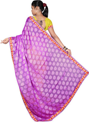 

Indian Wear Online Embroidered Fashion Georgette Saree(Purple)