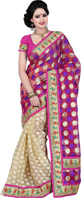 

Sanju Sarees Self Design Fashion Jacquard Saree(Pink)