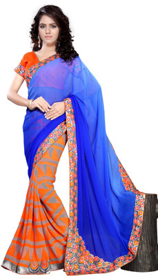 

Stylezone Printed Bollywood Georgette Saree(Blue)