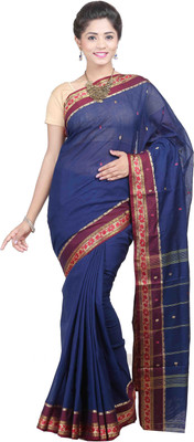Goodway Striped Madurai Cotton Saree(Dark Blue)