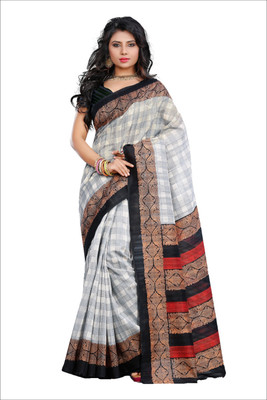 

JTInternational Printed Bhagalpuri Silk Saree(Multicolor)