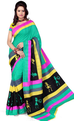 

Cenizas Printed Fashion Georgette Saree(Multicolor), Green