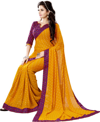 

Khoobee Self Design, Printed Fashion Georgette Saree(Yellow, Multicolor), Multicolor;yellow