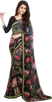 

Sushma Printed Daily Wear Georgette Saree(Black)