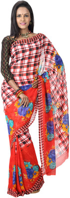 

Hawai Printed Fashion Georgette Saree(Red)