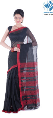 

Tantuja Woven Tangail Cotton Saree(Black)