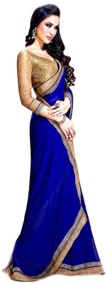 

Locero Self Design Chanderi Silk Saree(Blue)