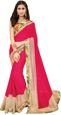 

Desi Butik Embroidered Fashion Chiffon Saree(Pink)