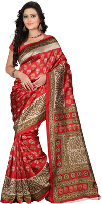 

E-Vastram Printed Bollywood Art Silk Saree(Multicolor), Beigh;red