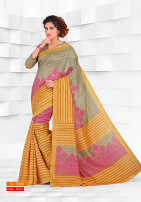 

Sunaina Printed Fashion Silk Cotton Blend Saree(Multicolor)