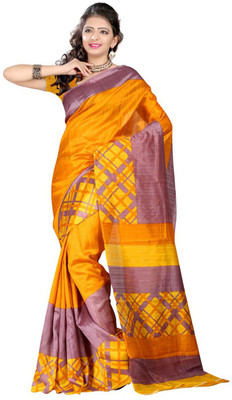 

Indian Wear Online Printed Fashion Art Silk Saree(Yellow)