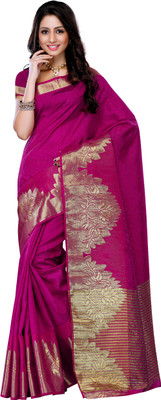 

Mimosa Woven Kanjivaram Tussar Silk Saree(Pink), Rani