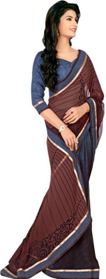 

Kintu Designs Pvt. Ltd. Striped Fashion Georgette Saree(Brown)
