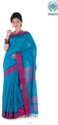 

Tantuja Woven Tangail Cotton Saree(Blue)