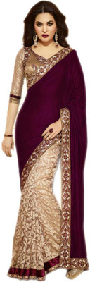 

Purva Art Embroidered Daily Wear Velvet Saree(Maroon)
