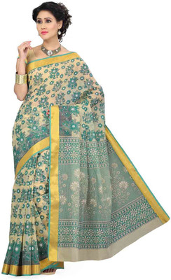 

Saree Swarg Printed Bollywood Cotton Saree(Multicolor)